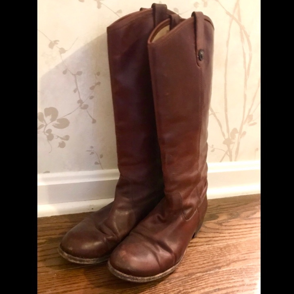 Frye tall leather boots size 7